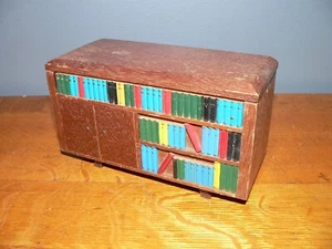 Vintage Ross Wooden "Bookshelf" Figural Novelty AM Transistor Radio SEE DETAILS - Picture 1 of 6