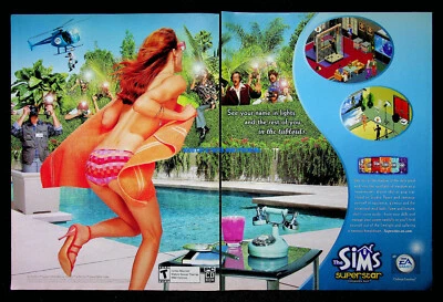 The Sims Superstar Electronic Arts PC Game 2003 Print Magazine Ad Poster ADVERT - Image 1 of 2