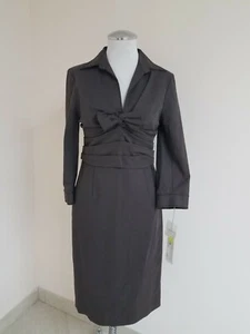 NWT $448 WORTH New York Sheath fitted Bow pleated waist Dress Carob Brown Size 2 - Picture 1 of 12