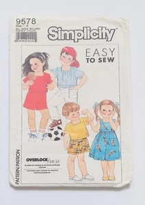 Simplicity 9578 Kid's Unisex Top Pants Shorts Size 3 4 5 6 Uncut Sewing Pattern - Picture 1 of 5