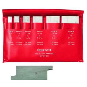Starrett Adjustable Parallel Set  S154LZ-6 Piece Set-3/8" to 2 1/4" 50586 - Picture 1 of 3