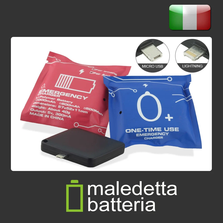 - USA E GETTA - Power Bank 1000mAh Android-Iphone caricabatterie portatile (MN8) - Immagine 1 di 1