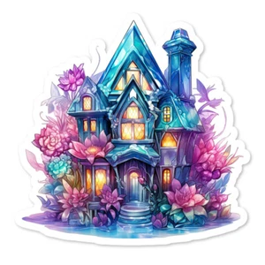 Crystal House Vinyl Sticker, Scrapbook, Water Bottle, Laptop, Collectible - Picture 1 of 1