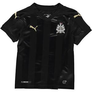 Puma Newcastle United Junior Football Top Black NUFC Third Shirt 17/18 Kids Boys