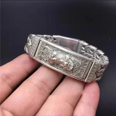 ALTA QUALITÀ Argento TIBETANO Bracciale - Immagine 1 di 4