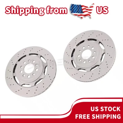 Front Brake Rotors Fit For 2017-2021 Alfa Romeo Giulia Stelvio Quadrifoglio - Image 1 of 4