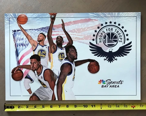 Stephen Curry, Klay Thompson, Green, Durant, HOOPS FOR TROOPS Poster Warriors Cover