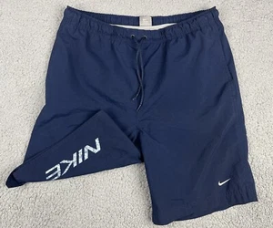 VTG NIKE Swim Trunks Men’s M Drawstring Mesh Lined Swoosh Spell Out Board Shorts - Picture 1 of 15