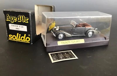 Solido Age D'Or #4003 1937 TALBOT T23  Metallic Dark Gray Orig Box and Display - Image 1 of 4