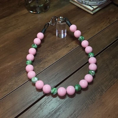 Bubblegum Acrylic Beaded Dog Collars, Pet Necklace, Doggie Pearls, Summer Vibes - Image 1 of 4