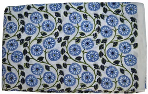 Cotton Fabric By The Yard Hand Block Print Craft Indian Dressmaking Running A-41 - Picture 1 of 4
