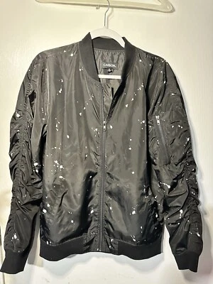 Chaqueta cortavientos de manga larga salpicada de pintura unisex de carbono talla pequeña Foto 1 de 4