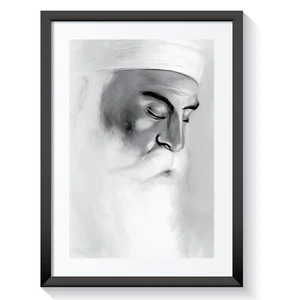Póster enmarcado Guru Nanak Dev Ji Arte en Pared Impresión Imagen Sikh Sijismo A3 A4 A5 #02 - Imagen 1 de 19