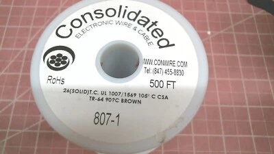 Consolidated Electric Wire & Cable Solid 500' or 250' 26 Gauge. 👀 YOU CHOOSE. - Image 1 of 4