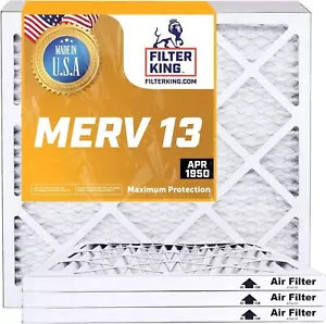 Filter King 16x25x1 Air Filter 6-PACK MERV 13 Actual Size 15.5 x 24.5 x .75" - Picture 1 of 5