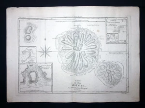 ILE DE TAHITI EN POLYNÉSIE FRANCAISE carte plan géographique ancienne 1787 map - Imagen 1 de 4