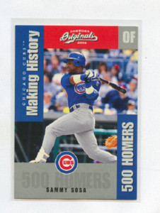 2002 DONRUSS ORIGINALS MAKING HISTORY # MH9 SAMMY SOSA , CHICAGO CUBS   275/800