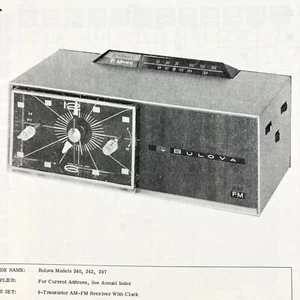 1967 Bulova Clock Radio 240 242 247 Wire Schematic Service Manual Vtg Original - Picture 1 of 2