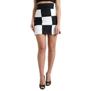 DOLCE & GABBANA Skirt Black White Floral Brocade High Waist IT40/US6/S 1120usd - Picture 1 of 7