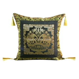 Home Decor 18 x 18 in Cushion Cover Brocade Jacquard Bohemian Pillow Case - Picture 1 of 6