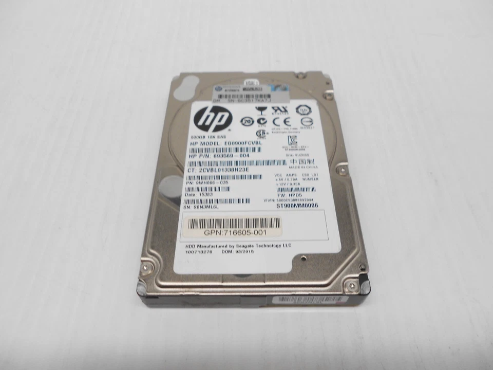 HP EG0900FCVBL Seagate 900GB 10K 2.5" SAS 6G Server Storage JBOD Hard Drive Dell - Image 1 of 1