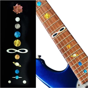 Calcomanías de incrustación de marcadores de diapasón para guitarras y bajos - planetas - Imagen 1 de 2