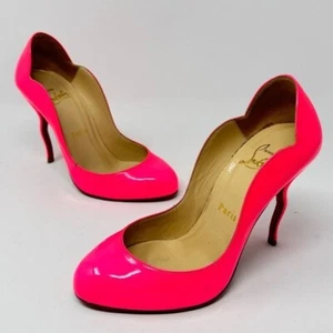 Christian Louboutin Pink Wavy Dolly Patent Heels Size 35.5 - Picture 1 of 12