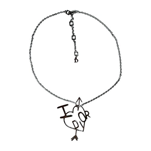 Collana Dior Vintage I Love Dior Cuore e Freccia Galliano anni 90 Y2K Tono Argento