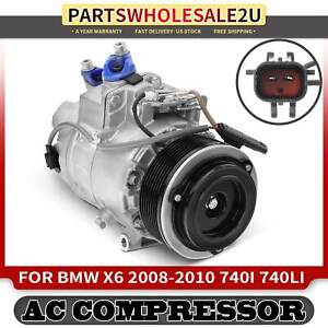 A/C Compressor w/ Clutch for BMW 740i 740Li F01 2011-2012 X6 E71/E72 2008-2010