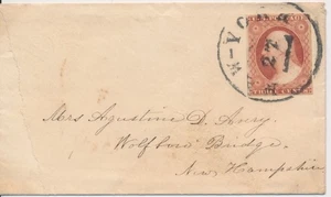 #11 Claret 3c George Washington on cover New York to Wolfboro Bridge NH - Picture 1 of 3