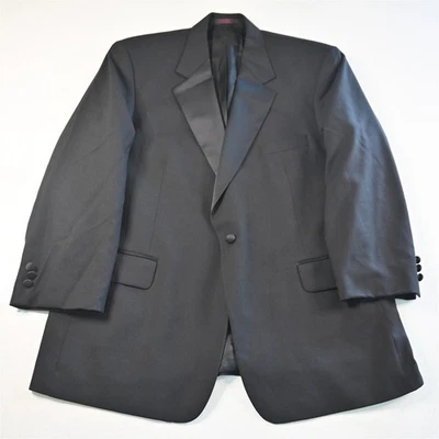 De Colección Bill Blass 46R Negro 100% Lana Para Hombres Esmoquin Traje Chaqueta Abrigo Deportivo Foto 1 de 4