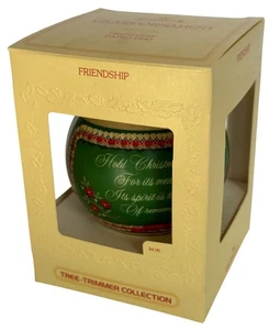 Punze Glasschmuck Kugel Vintage Freundschaft 1980 Christbaumschneider 80er - Bild 1 von 10