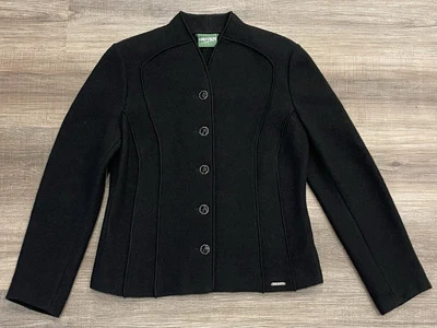 Geiger Sweater Womens 38 Wool Button Cardigan Jacket Black Made In Austria Vtg - Image 1 of 4