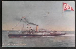 Belle Steamers SS Yarmouth Belle Old Henry Good Paddle Steamer Postcard - Picture 1 of 3