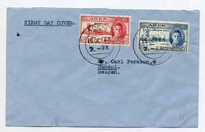 ADEN 1946 FDC First Day Cover to Sweden - Picture 1 of 1