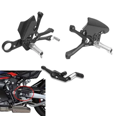 Juego de estriberas traseras ajustables de fibra de carbono para BMW M1000RR S1000RR 2019-2025 Foto 1 de 4