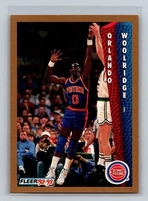 1992-93 Fleer #71 Orlando Woolridge Detroit Pistons Basketball Card - Image 1 of 2