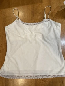 Sujetador sin mangas con ribete de encaje Lauren Ralph Lauren para mujer L marfil/blanco - Imagen 1 de 7
