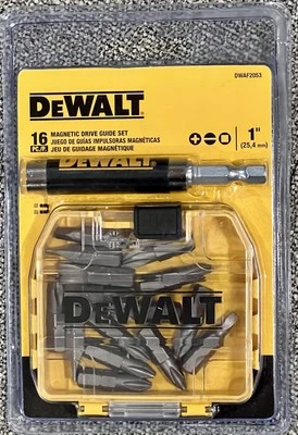 DEWALT DWAF2053 16 PCS. MAGNETIC DRIVE GUIDE SET BRAND NEW SEALED PACKAGE - Image 1 of 3
