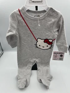 HELLO KITTY Sanrio Gray 1-Pc Footed Romper/Playsuit 3 Months NEW - Picture 1 of 4