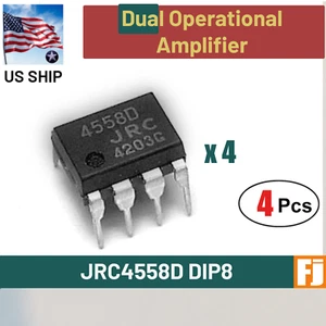4 pezzi | JRC4558D 4558 | Amplificatore doppio operativo DIP-8 | SPEDIZIONE VELOCE USA - Foto 1 di 4