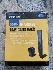 Lathem Time Expanding Time Card Rack 25 Pocket 7" Cards Wall Mount Black 25-9EX - Picture 1 of 6
