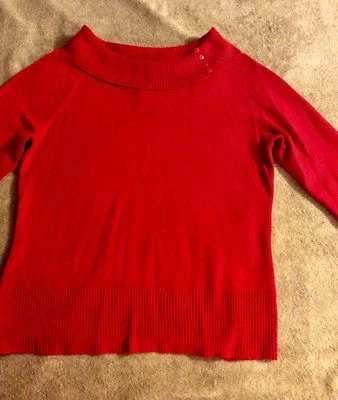 SUÉTER MUJER R Q T TALLA M ROJO MANGA 3/4 ESTIRADO LO SUFICIENTEMENTE USADO EN BUEN ESTADO Foto 1 de 4
