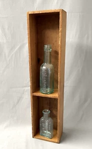 Vintage Wooden Box Open Shelf Divider Nails 19.5 In Long 4.5x3.25 In Rustic Farm - Picture 1 of 8