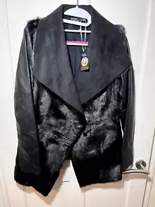Esmara Heidi Klum Fur Coat Jacket Size 8 EU34 VGC NEW - Picture 1 of 9