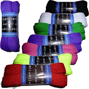 SHOESTRING ""Breite flache Schnürsenkel"" 114 cm Turnschuhe Schuhe Turnschuhe weiß rot rosa usw. - Bild 1 von 1