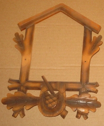 Vintage Wood Cuckoo Clock Parts Front Trim Frame Hunters Decoration Decor Cover