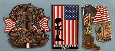 LLWS Pins Lot Baseball Little League World Series PA-12 Military Theme 9/11 Flag Cover