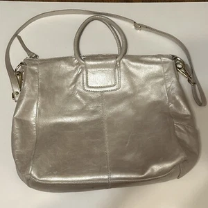 HOBO Large Sheila Purse Tote Metallic Pearl Gold Crossbody Circular Handles - Picture 1 of 20