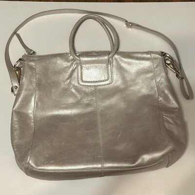 HOBO Large Sheila Purse Tote Metallic Pearl Gold  Crossbody Circular Handles - Image 1 of 4